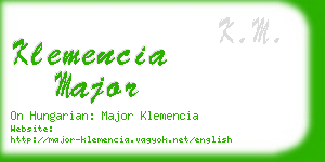 klemencia major business card